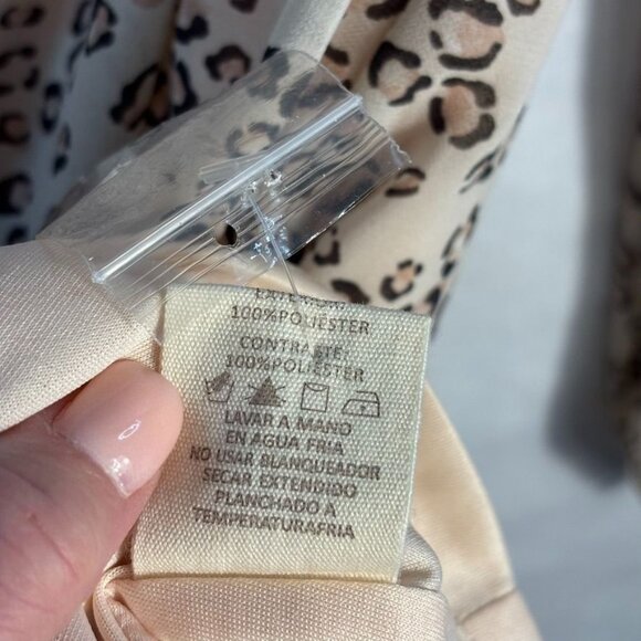 Leopard Print Long-Sleeve Ruffled Dress With Elastic Waist & Flounce Hem - Beige - Picture 13 of 16